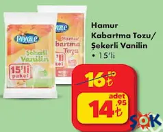 PİYALE  HAMUR KABARTMA TOZU/ŞEKERLİ VANİLİN 15'Lİ